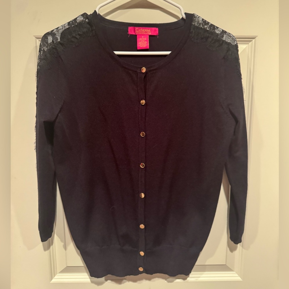 Catherine Malandrino Black Knit Cardigan Sweater